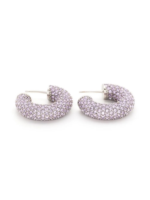 Amina Muaddi Cameron crystal hoop earrings - Silver - zdjęcie produktu nr 2