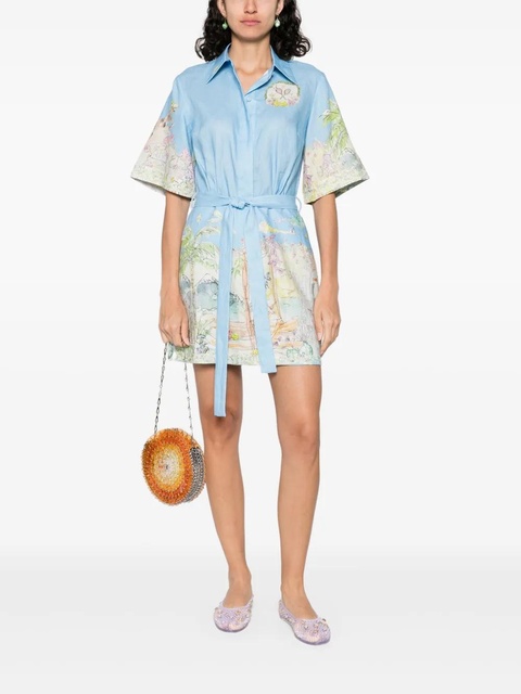 ALEMAIS graphic-print mini dress - Blue - zdjęcie produktu nr 2