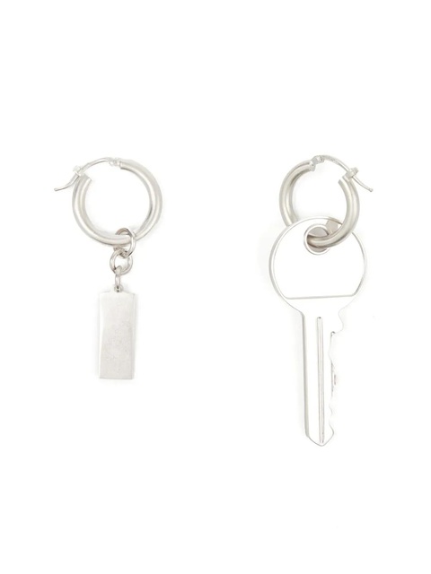 MM6 Maison Margiela Tag and Key pendant hoop drop earrings - Silver - zdjęcie produktu nr 2