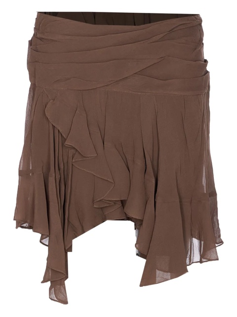 MARANT ÉTOILE flounced asymmetric mini skirt - Green - zdjęcie produktu nr 1