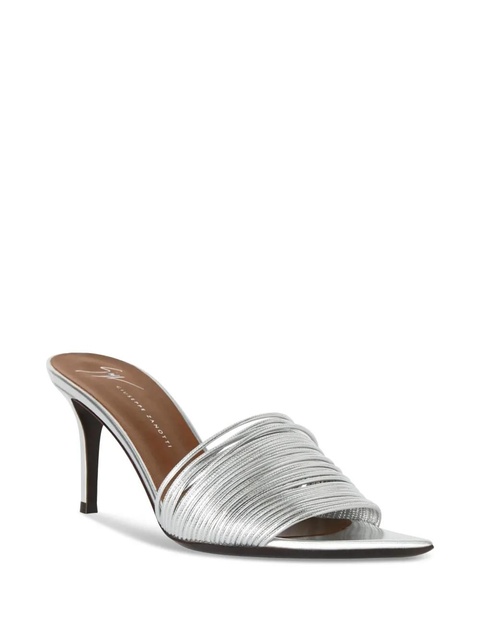 Giuseppe Zanotti 70mm Intriigo Clio leather sandals - Silver - zdjęcie produktu nr 2