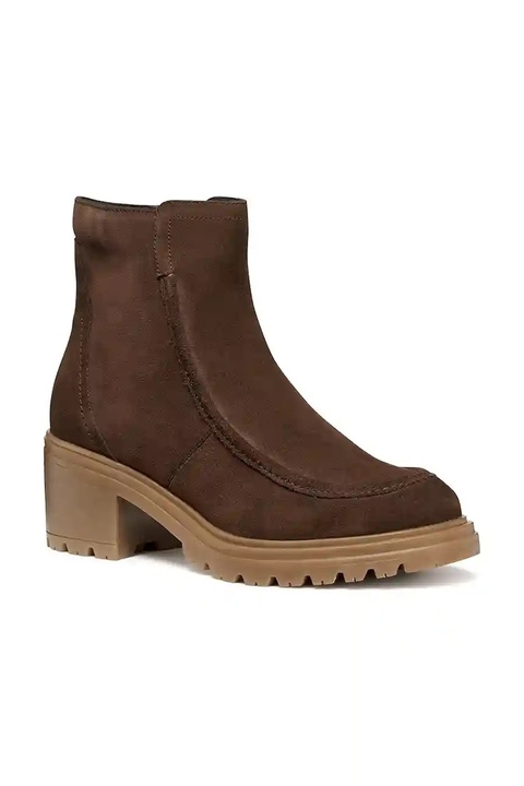 Geox botki zamszowe D DAMIANA damskie kolor brązowy na słupku D56QCB 00022 C6006 - zdjęcie produktu nr 1
