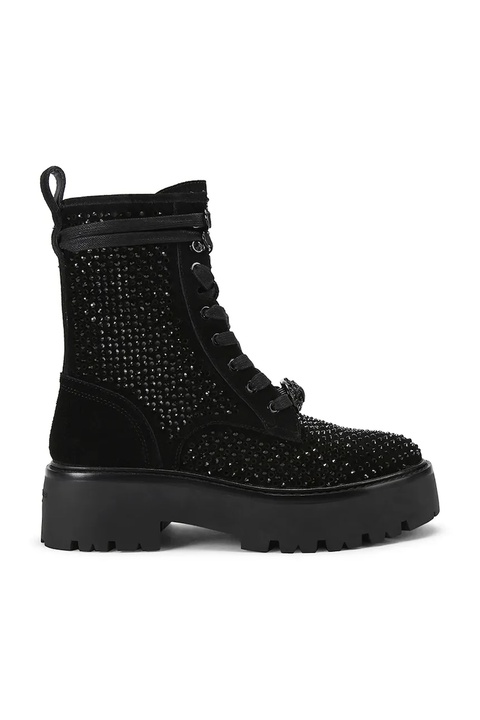 Kurt Geiger London workery zamszowe Chelsea Perf Boot Drench damskie kolor czarny na płaskim obcasie 4747900209 - zdjęcie produktu nr 1