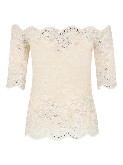 Rabanne off-shoulder embellished-detail top - P105 IVORY - zdjęcie produktu nr 1