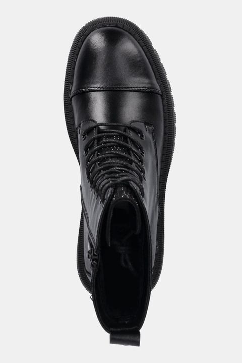 GOE workery skórzane damskie kolor czarny na platformie lekko ocieplone SS2N4121 BLACK - zdjęcie produktu nr 1