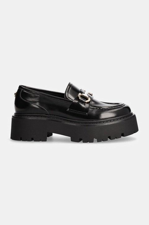 Steve Madden mokasyny skórzane Occupy damskie kolor czarny na platformie SM11003276 - zdjęcie produktu nr 2