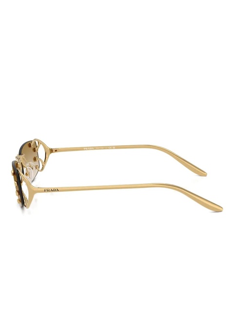 Prada Eyewear rectangle-frame sunglasses - Gold - zdjęcie produktu nr 2