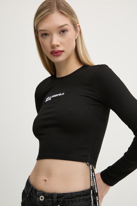 Karl Lagerfeld Jeans longsleeve damski kolor czarny A1W17037 - zdjęcie produktu nr 1