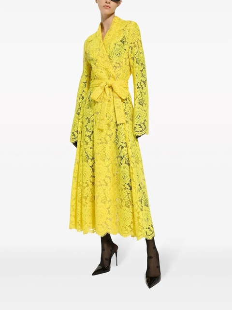 Dolce & Gabbana cordonetto-lace trench coat - Yellow - zdjęcie produktu nr 2