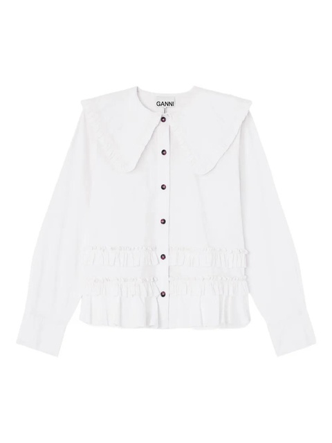 GANNI ruffled top - White - zdjęcie produktu nr 2