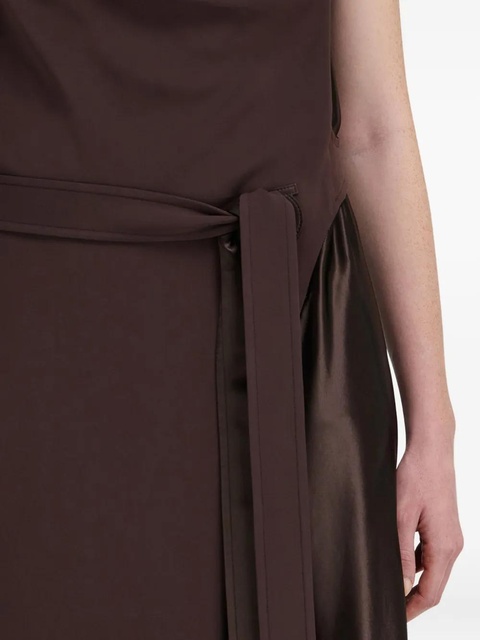 Ferragamo cowl-neck satin-panel dress - Brown - zdjęcie produktu nr 2