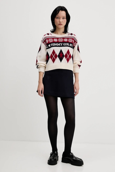 Tommy Jeans spódnica kolor granatowy mini rozkloszowana DW0DW22497 - zdjęcie produktu nr 1