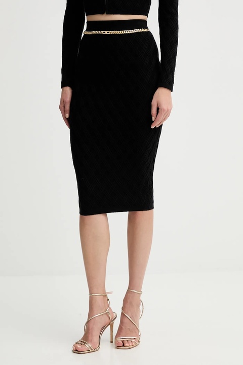 Elisabetta Franchi spódnica kolor czarny midi prosta GK20B56E2 - zdjęcie produktu nr 1