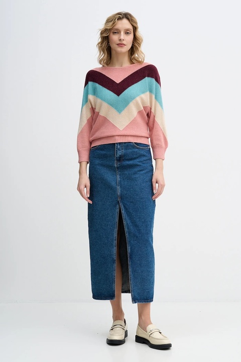 United Colors of Benetton sweter z dodatkiem wełny x Stranger Things damski kolor różowy lekki 1VUDE10EP - zdjęcie produktu nr 2