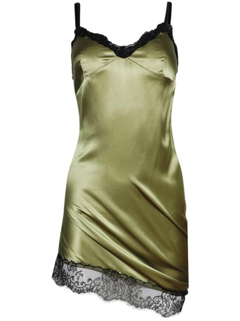 The Attico Asymmetric mini dress - Green - zdjęcie produktu nr 1