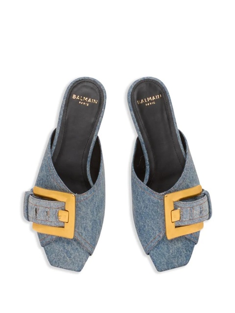 Balmain Anthem flat denim sandals - Blue - zdjęcie produktu nr 2