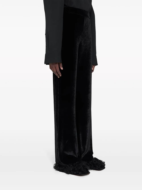 Jil Sander high-waist velvet straight-leg trousers - Black - zdjęcie produktu nr 2