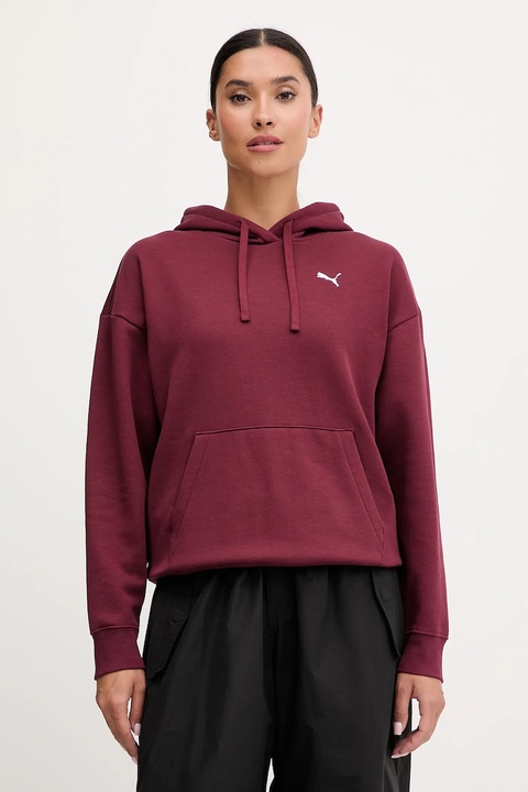 Puma bluza damska kolor bordowy z kapturem gładka 682385 - zdjęcie produktu nr 1