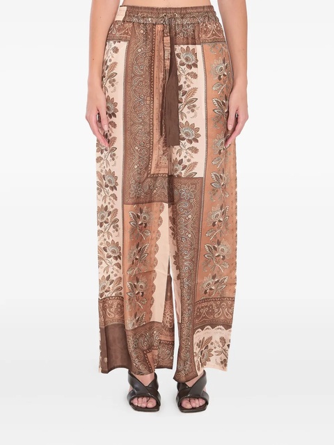 ZIMMERMANN Lucky paisley-print trousers - Brown - zdjęcie produktu nr 1