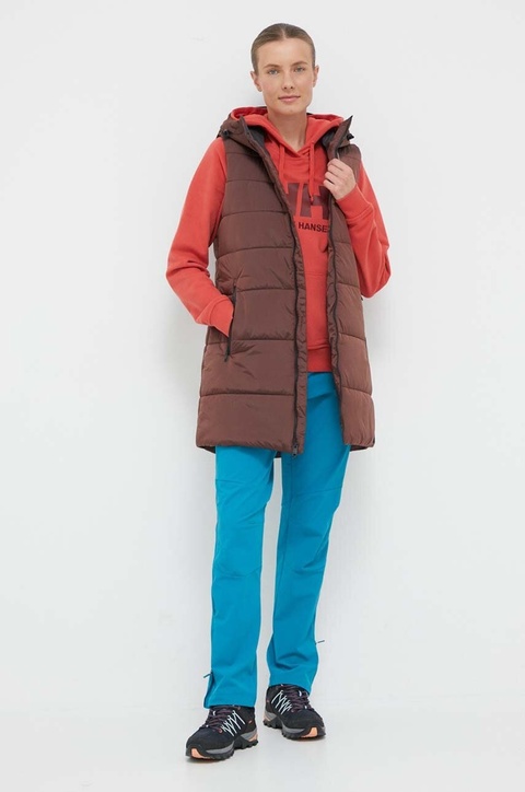 Jack Wolfskin bezrękawnik damski kolor brązowy przejściowy - zdjęcie produktu nr 2