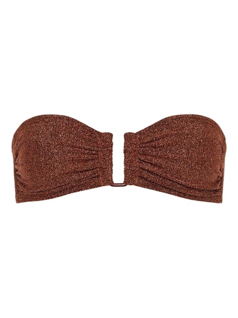 ERES Flamboyant ruched bandeau bikini top - Brown - zdjęcie produktu nr 1