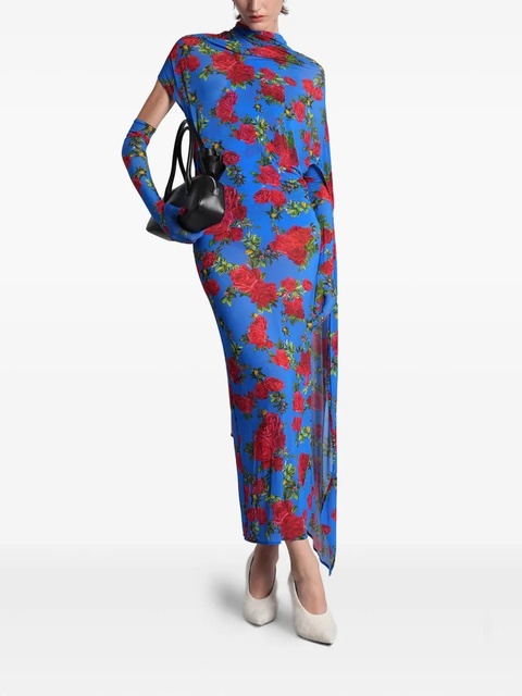 Magda Butrym floral-print draped dress - Blue - zdjęcie produktu nr 2