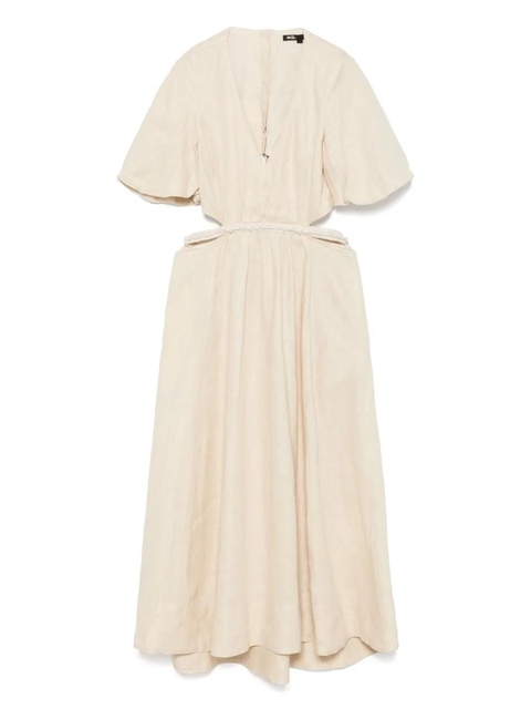 Maje faux-pearl-embellished midi dress - Neutrals - zdjęcie produktu nr 1