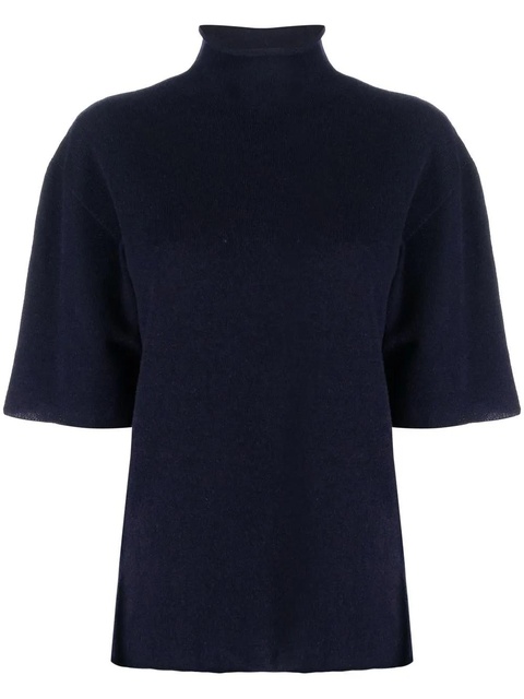 Jil Sander short-sleeved roll-neck knitted top - Blue - zdjęcie produktu nr 1