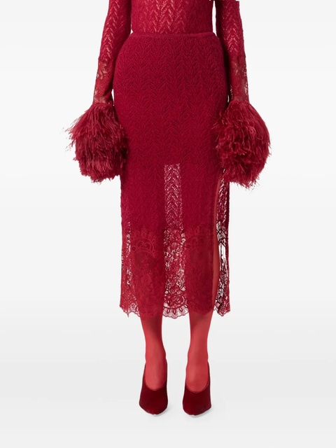 Blumarine lace midi skirt - Red - zdjęcie produktu nr 2