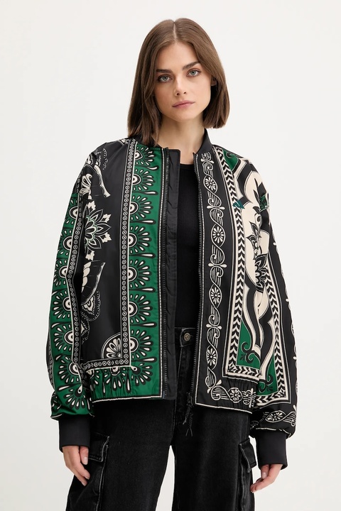 adidas kurtka bomber x Farm Rio kolor czarny przejściowa oversize JL8622 - zdjęcie produktu nr 1