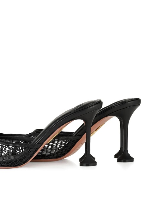 Aquazzura mesh-panel pointed-toe sandals - Black - zdjęcie produktu nr 2