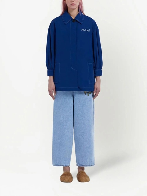 Marni logo-embroidered jacket - Blue - zdjęcie produktu nr 2