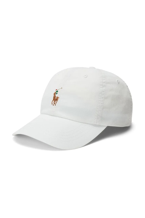 Polo Ralph Lauren czapka z daszkiem bawełniana CLS SPRT kolor biały gładka 211954881 - zdjęcie produktu nr 1