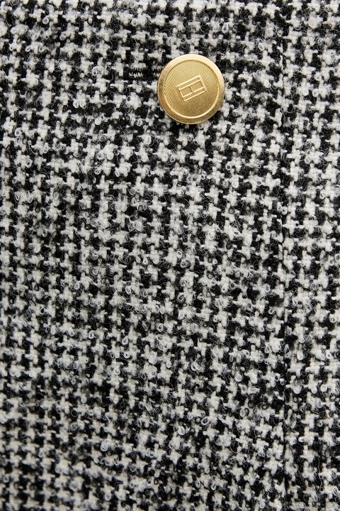 Tommy Hilfiger spódnica z domieszką wełny kolor szary mini rozkloszowana WW0WW48787 - zdjęcie produktu nr 2