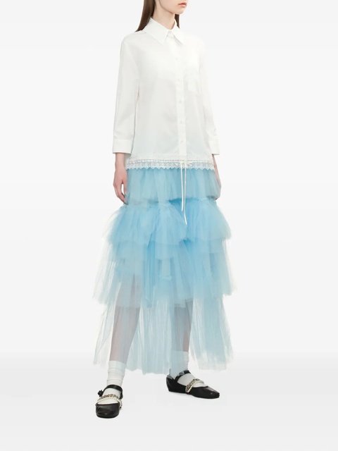 Simone Rocha lace-trimmed pocket shirt - White - zdjęcie produktu nr 2