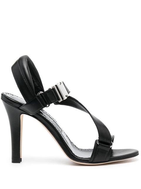 Manolo Blahnik Puxan 95mm leather sandals - Black - zdjęcie produktu nr 1
