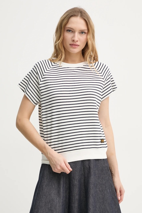 G-Star t-shirt bawełniany damski kolor beżowy D24512-D979 - zdjęcie produktu nr 1