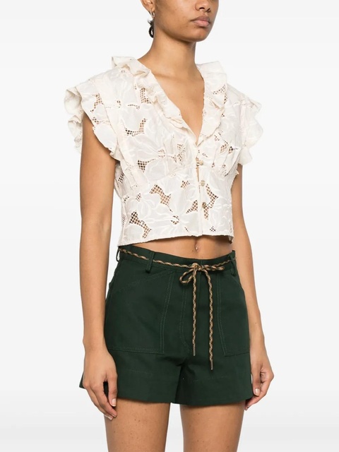 SANDRO embroidered crop top - Neutrals - zdjęcie produktu nr 2