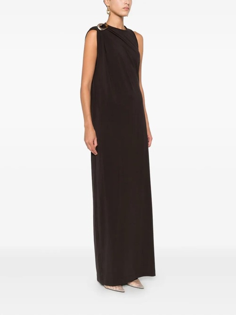 Christopher Esber draped ring-detail maxi dress - Brown - zdjęcie produktu nr 1