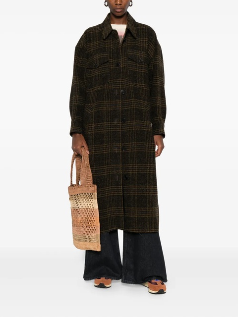 MARANT ÉTOILE checked wool single-breasted coat - Green - zdjęcie produktu nr 2