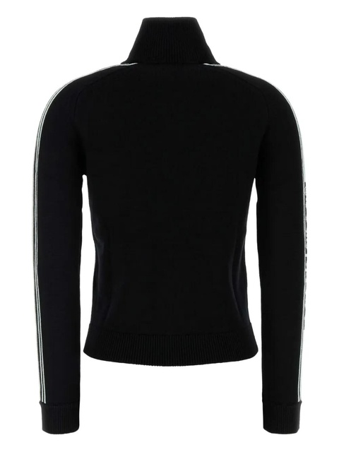 Casablanca stripe-detail zip-up cardigan - Black - zdjęcie produktu nr 1