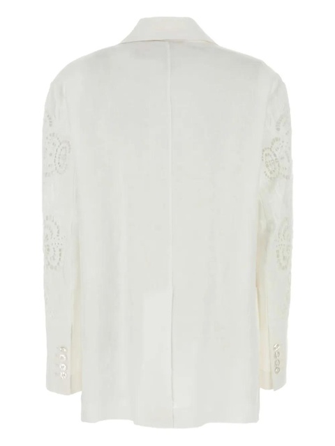 Max Mara Angizia embroidered-sleeve blazer - White - zdjęcie produktu nr 1