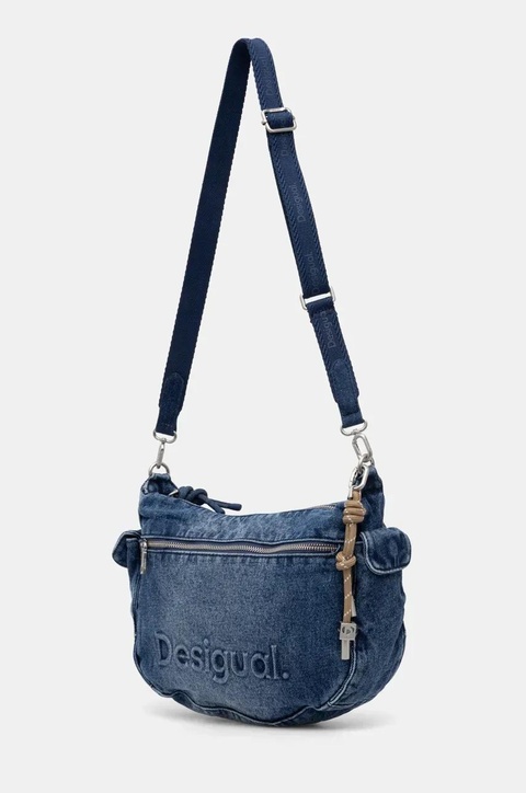 Desigual torebka jeansowa HALF LOGO kolor niebieski 25SAXD28 - zdjęcie produktu nr 1