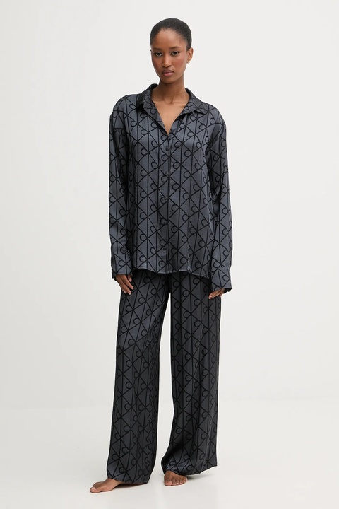 Calvin Klein Underwear koszula piżamowa damska kolor szary satynowa LV00QS7535 - zdjęcie produktu nr 1