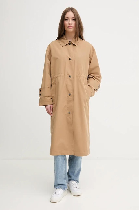 United Colors of Benetton trencz damski kolor zielony przejściowy oversize 241XDN07I - zdjęcie produktu nr 1