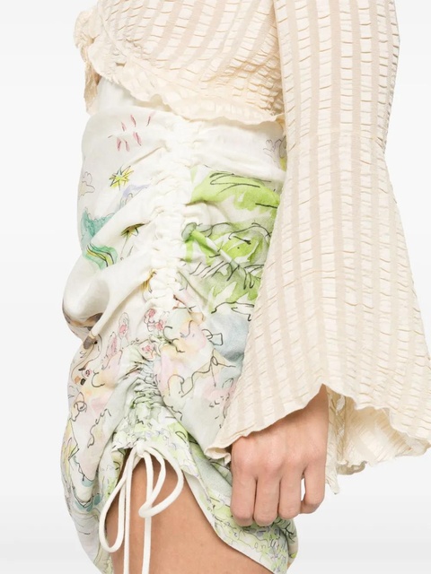 ALEMAIS linen draped skirt - Neutrals - zdjęcie produktu nr 2