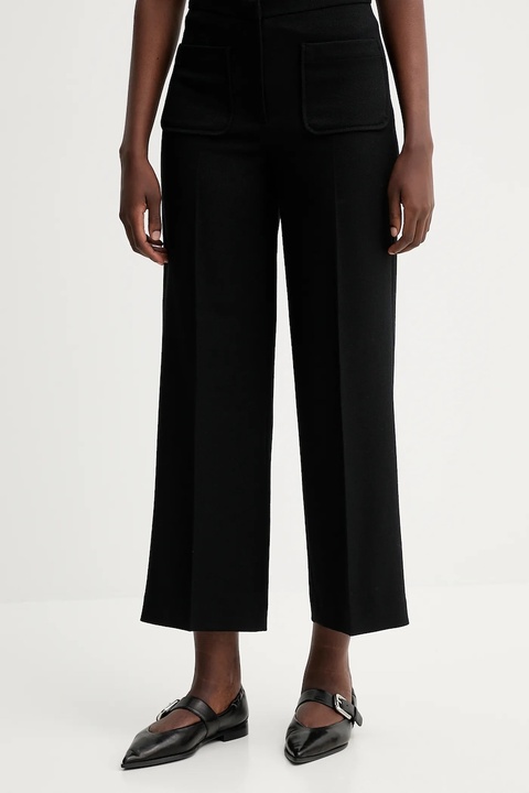 Sessun spodnie damskie kolor czarny proste high waist 24107014 - zdjęcie produktu nr 1