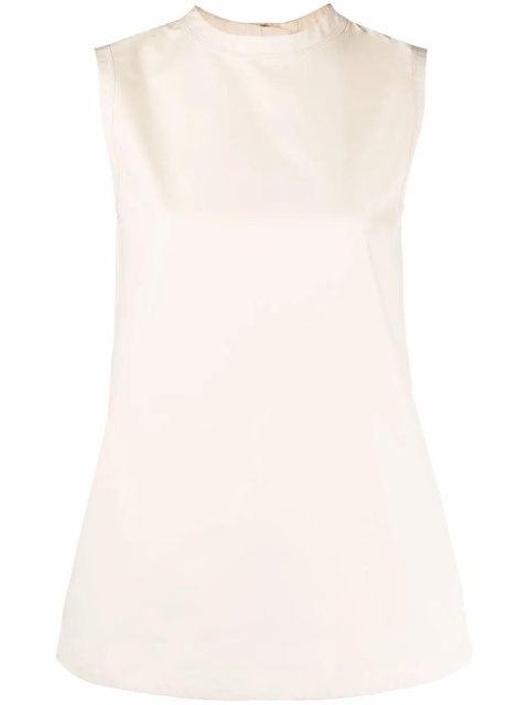 Jil Sander sleeveless cotton top - Neutrals - zdjęcie produktu nr 1