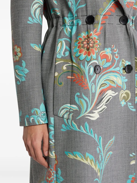 ETRO daffodil-print double-breasted coat - Grey - zdjęcie produktu nr 2