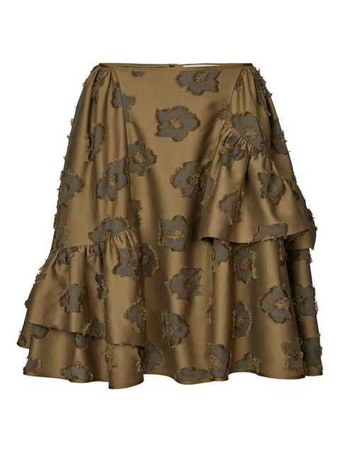 Cecilie Bahnsen Vanilla floral-embroidered skirt - Green - zdjęcie produktu nr 1